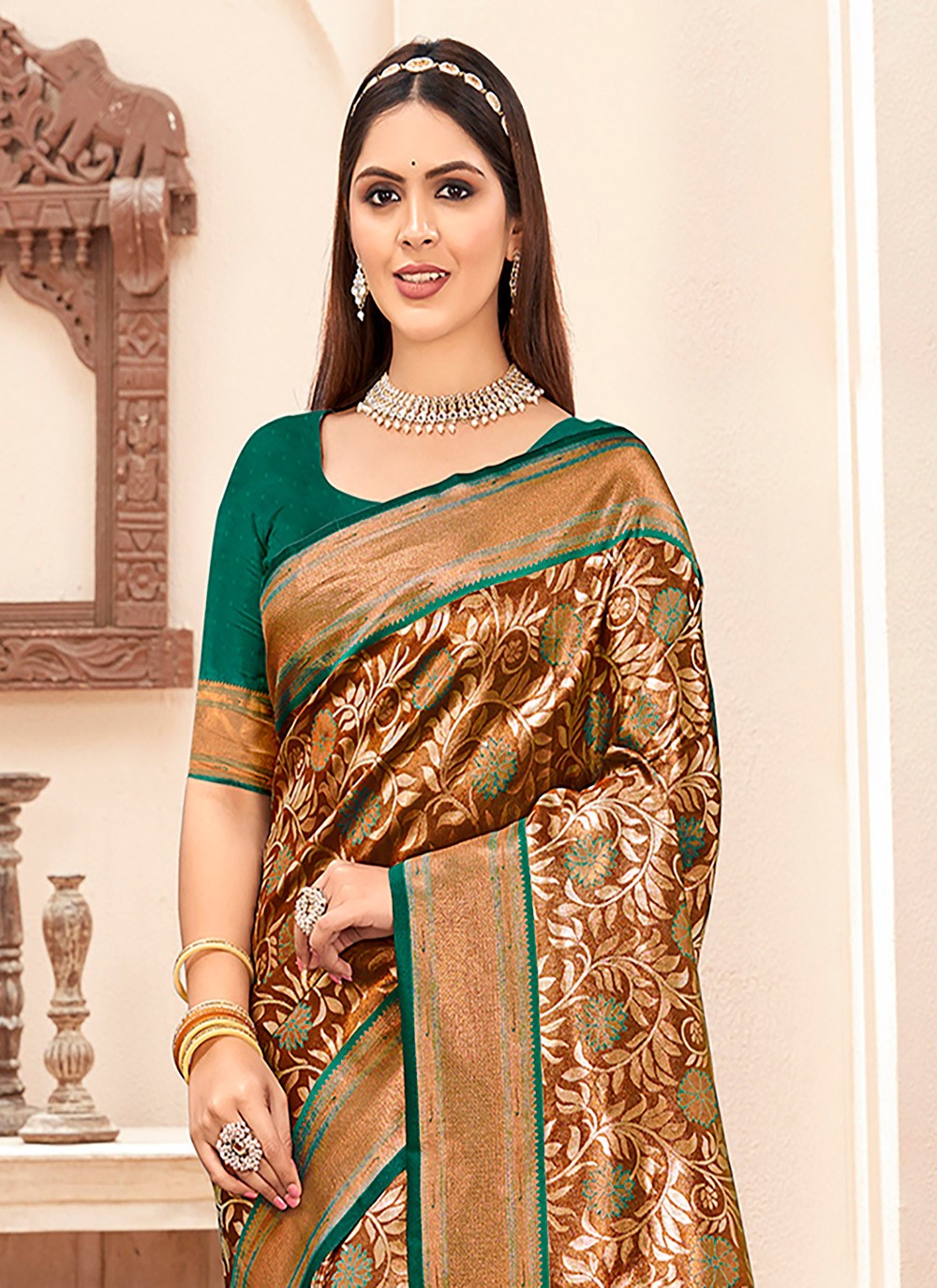 Classic Printed Silk Saree - S6599