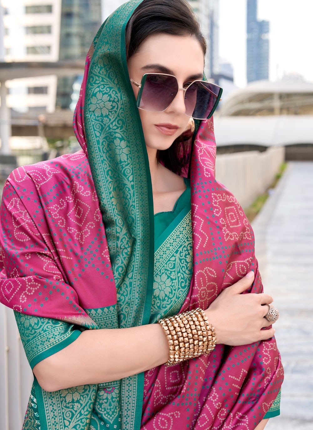Multi Colour Silk Designer Saree Weaving Zari S18080