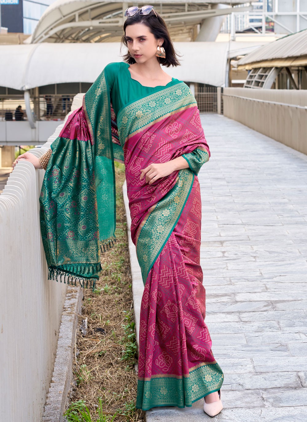 Multi Colour Silk Designer Saree Weaving Zari S18080