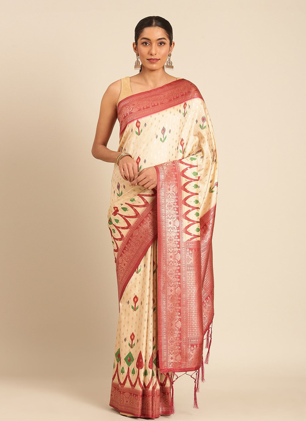 Traditional Printed Silk Saree - S8156