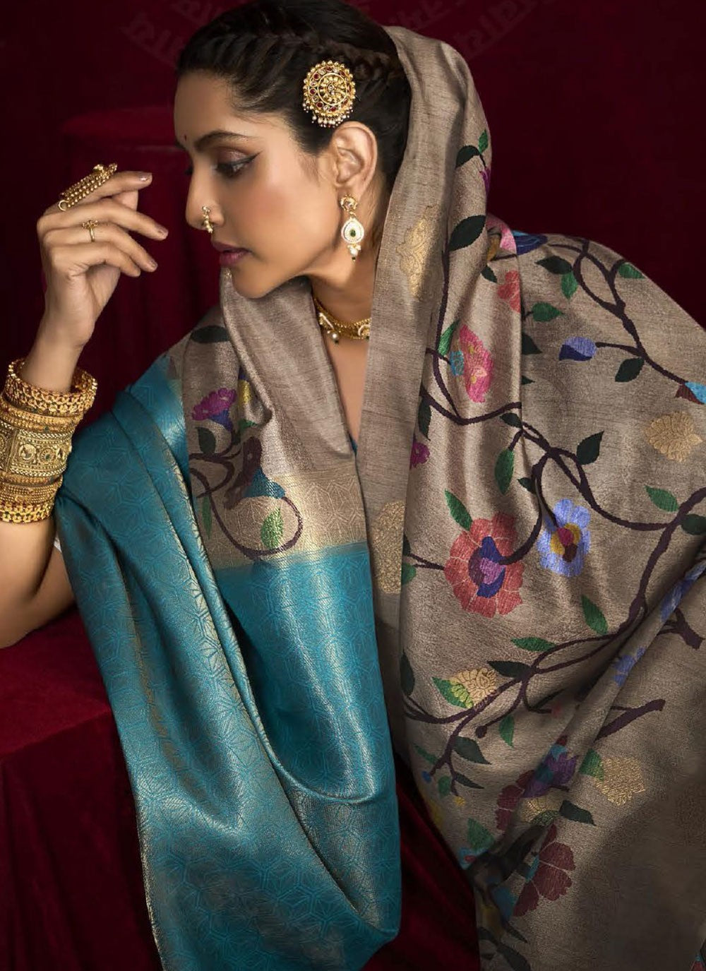 Blue Silk Trendy Saree Woven, Zari S16167