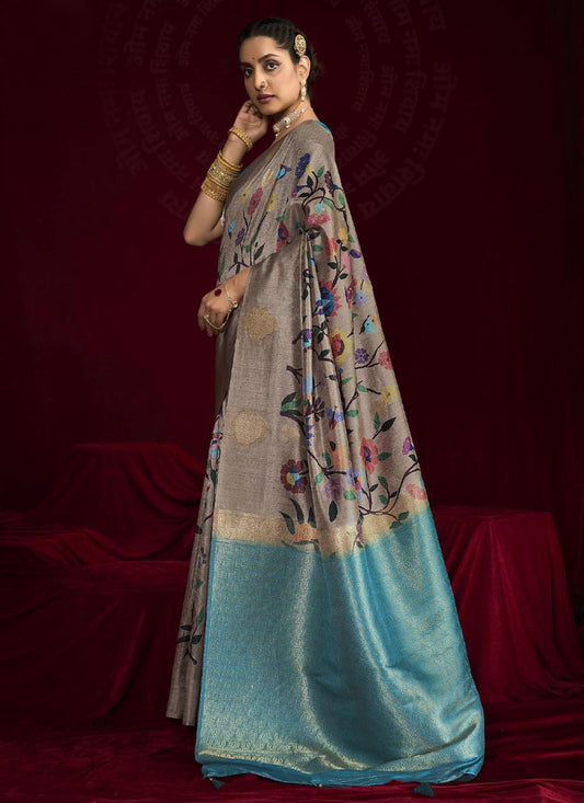 Blue Silk Trendy Saree Woven, Zari S16167