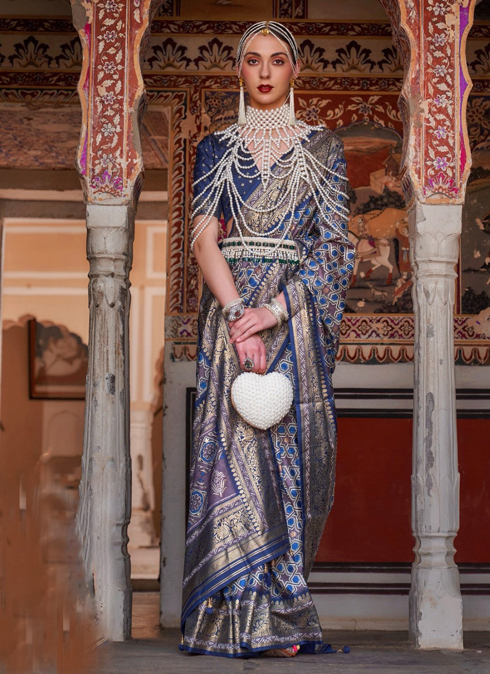 Designer Patola Print Silk Saree - S3296