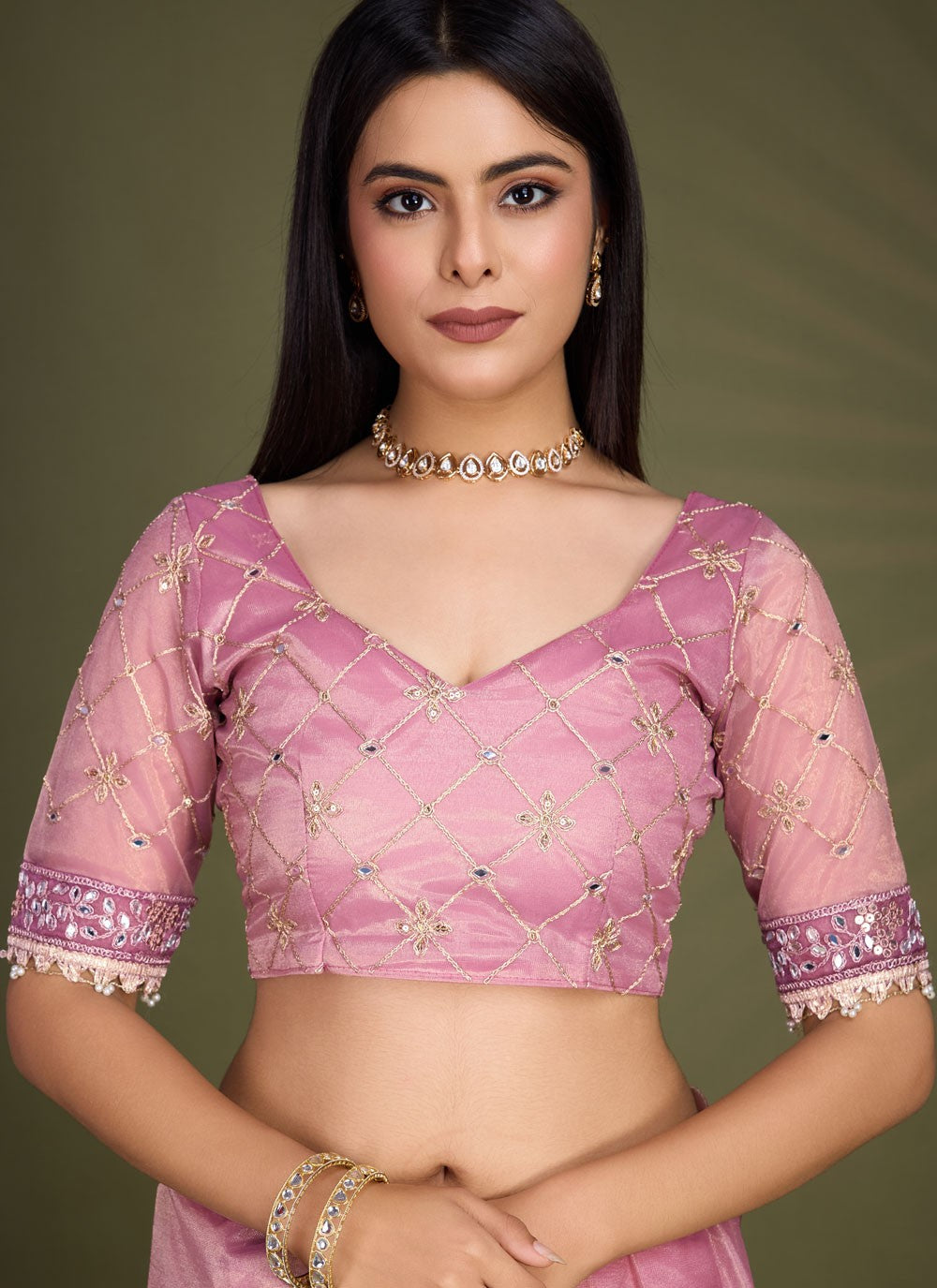 Classic Border Work Silk Saree - S8247