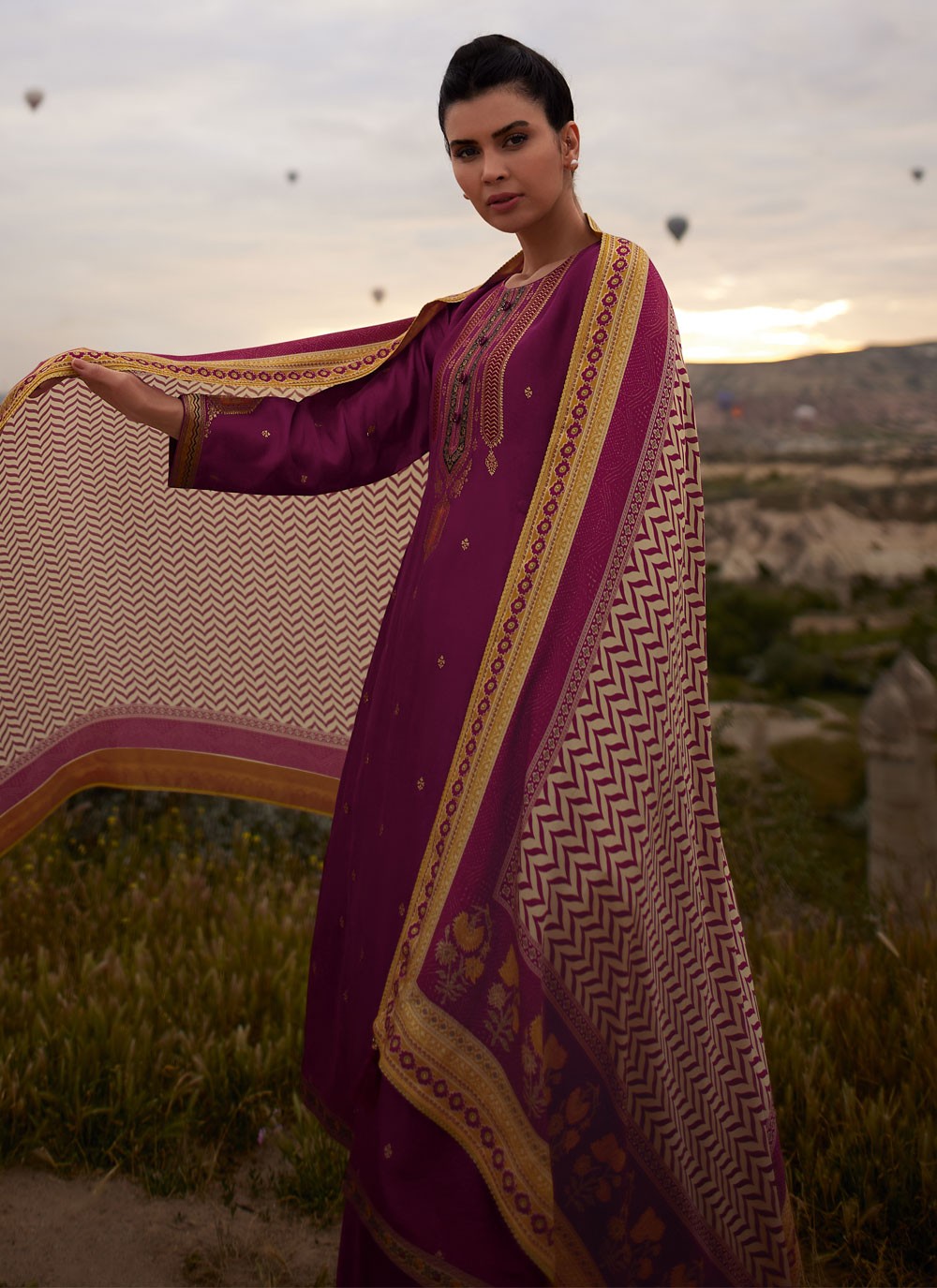 Silk Palazzo Suit - T1706