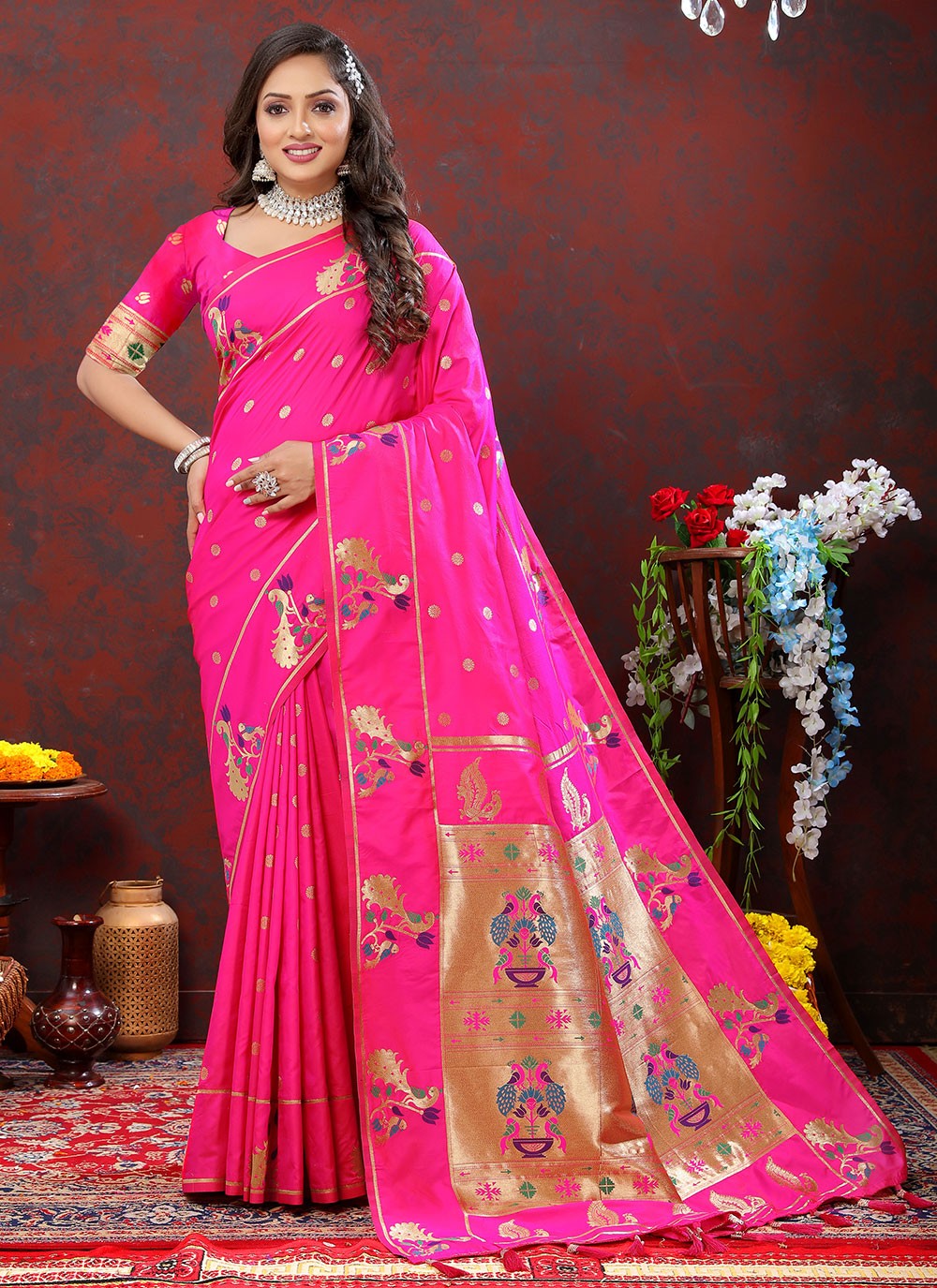 Trendy Meenakari Silk Saree - S4722