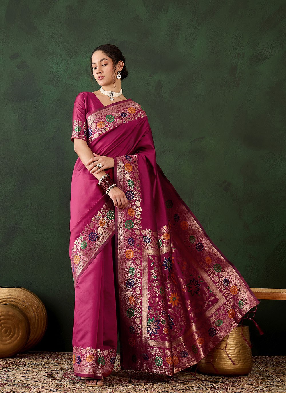 Classic Jacquard Work Silk Saree - S8307