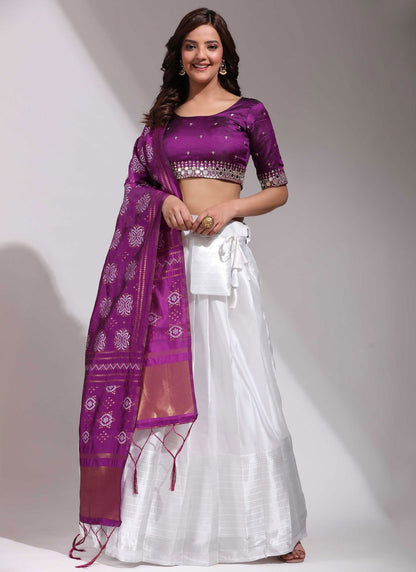 Woven Silk A - Line Lehenga - L2506