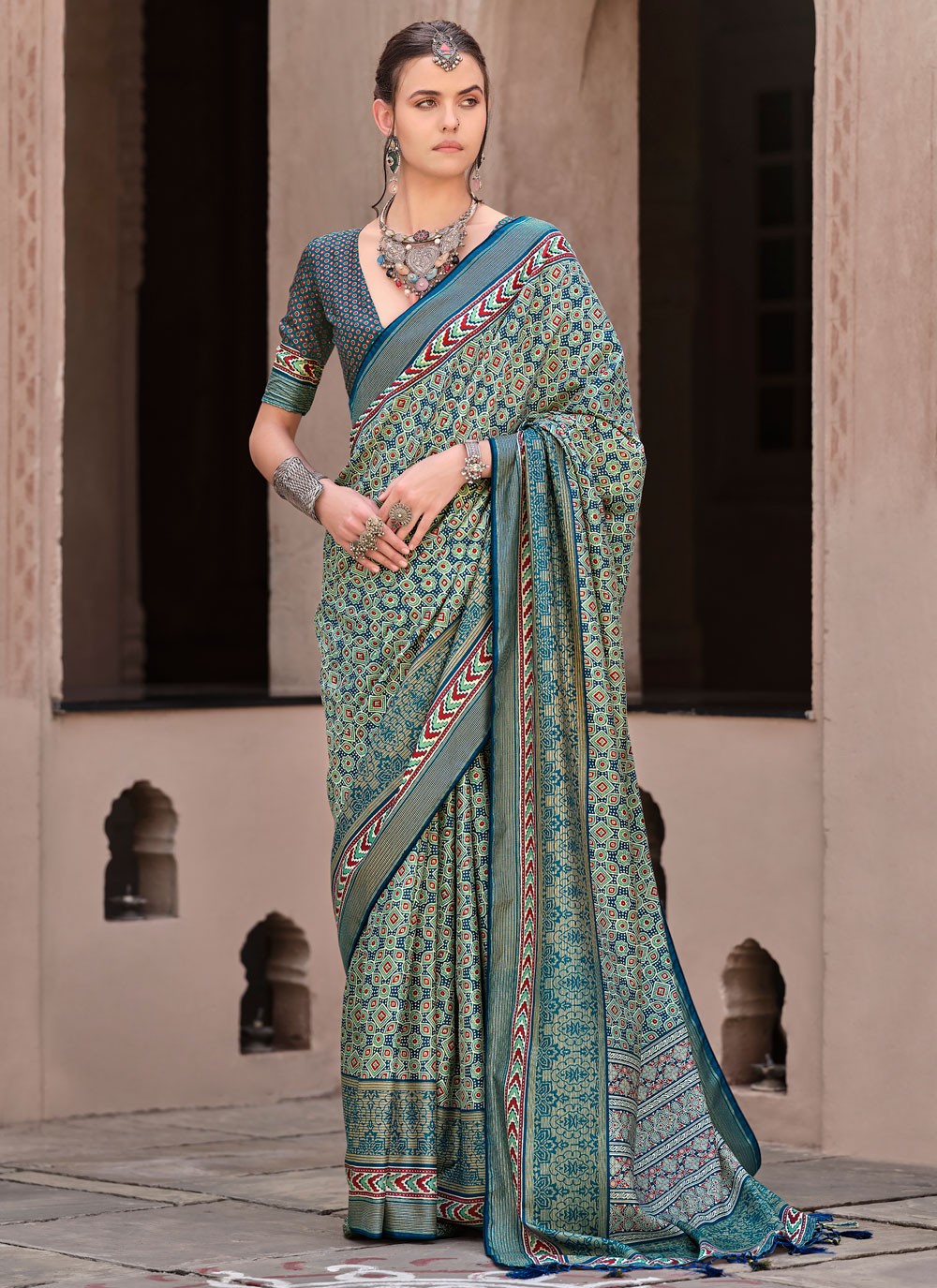 Classic Printed Silk Saree - S8623