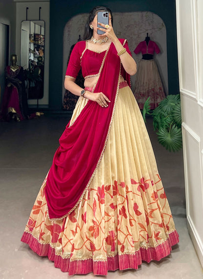 Lace Silk Lehenga - L3064