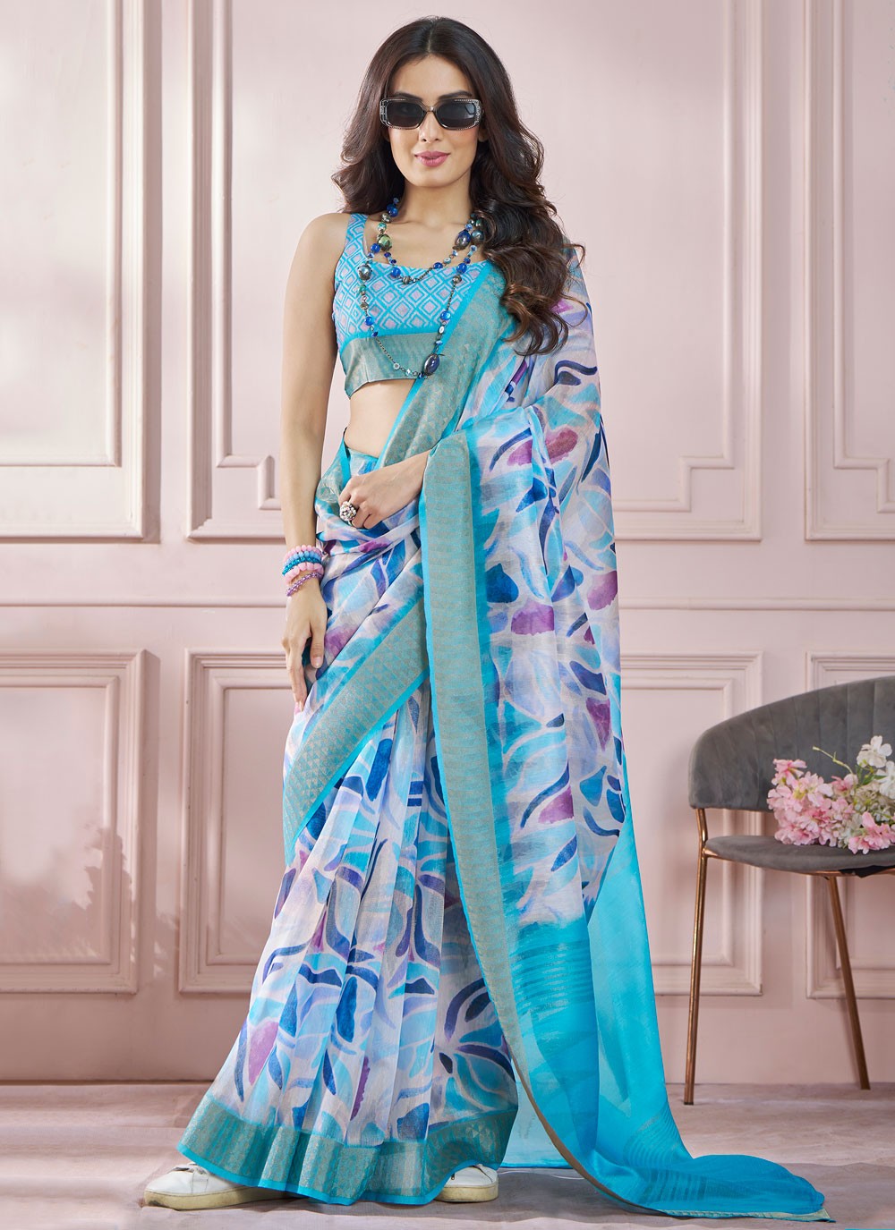 Classic Printed Silk Saree - S8693