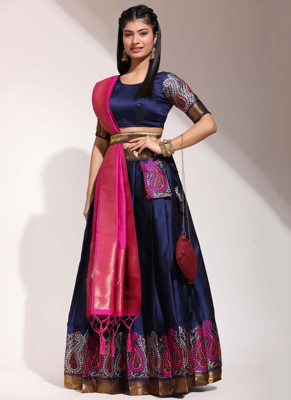 Printed Silk A - Line Lehenga - L2458