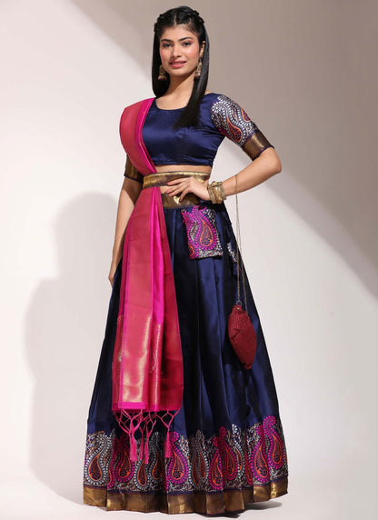 Printed Silk A - Line Lehenga - L2458