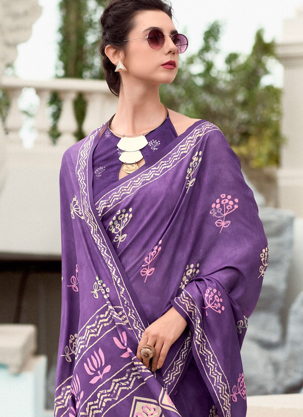 Classic Printed Silk Saree - S8140
