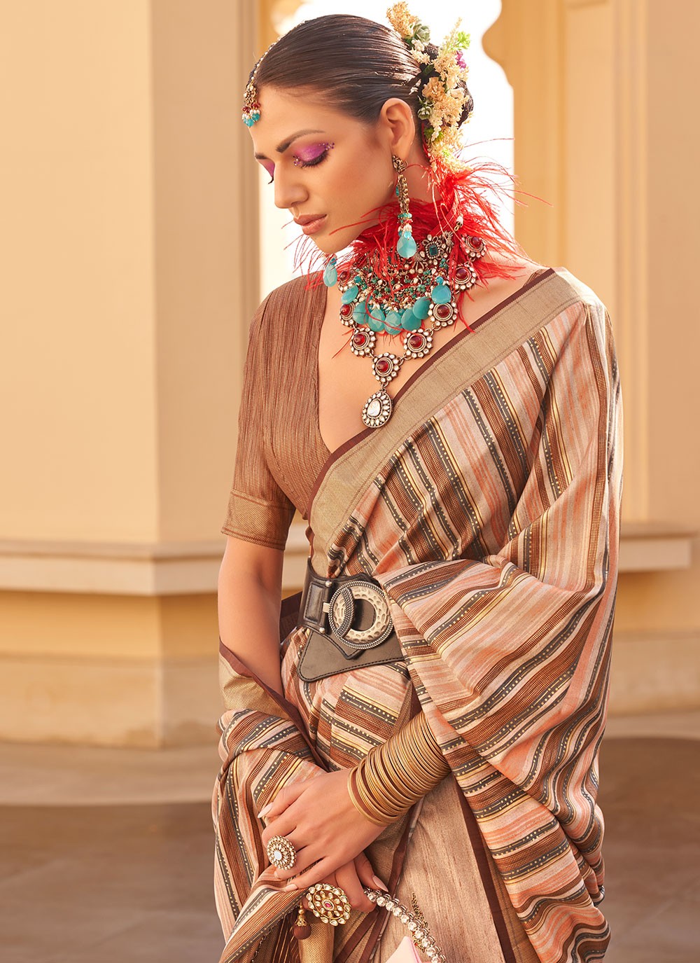 Classic Printed Silk Saree - S6215