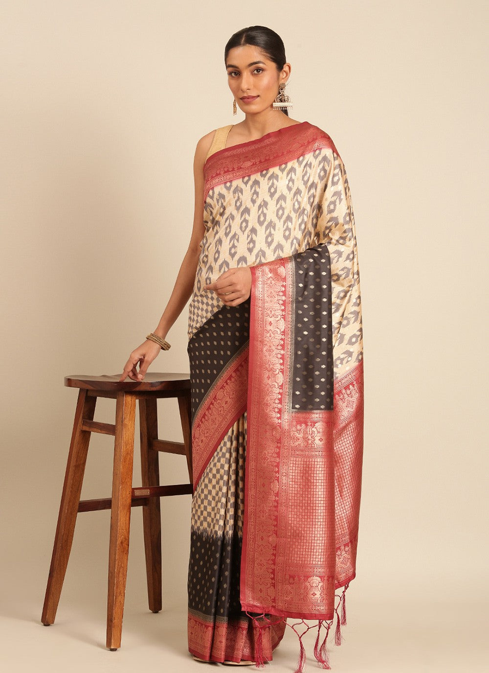 Traditional Printed Silk Saree - S8156