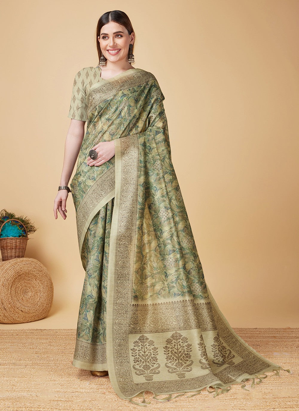 Casual Printed Silk Saree - S5540