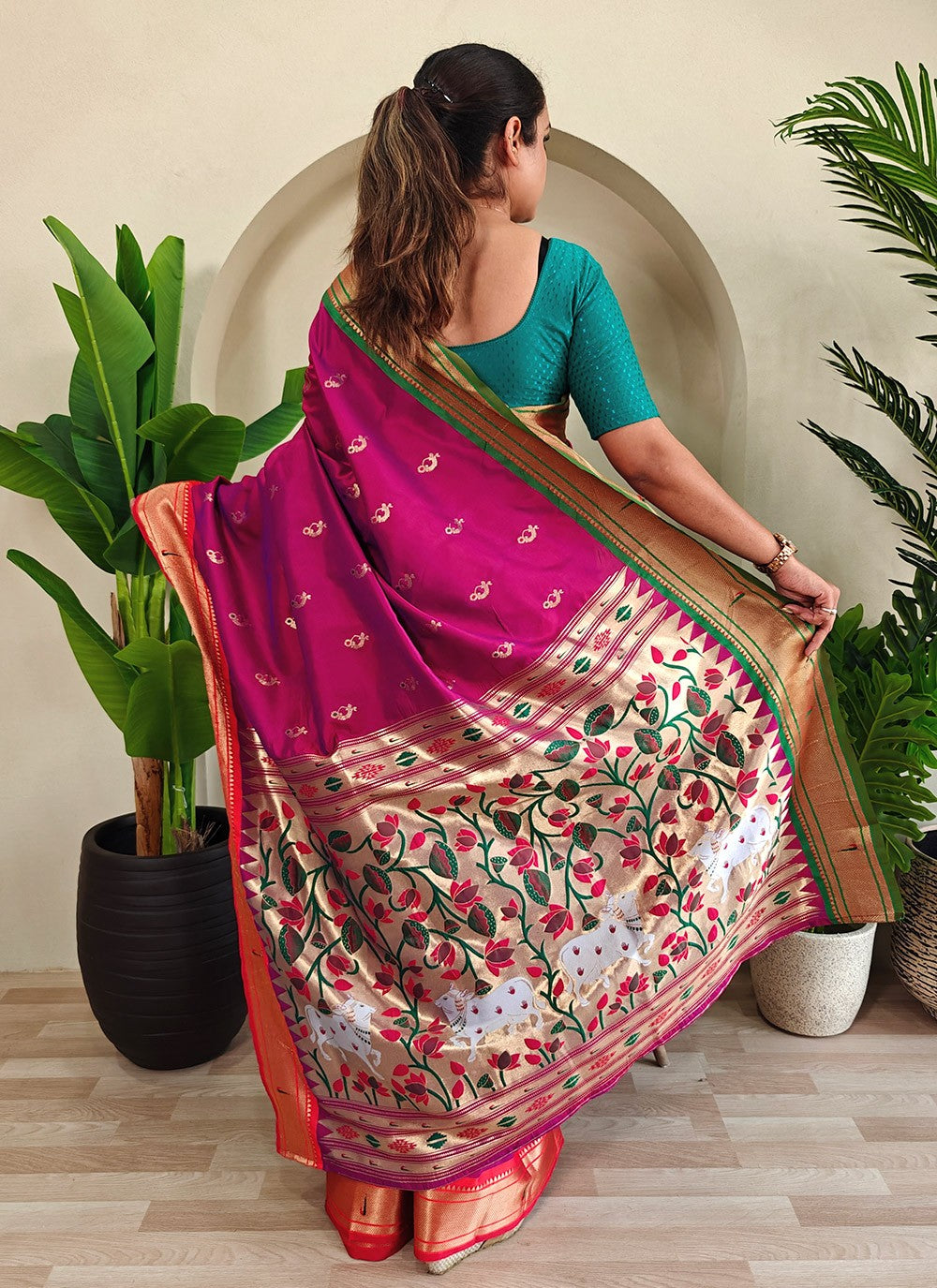 Weaving Zari Silk Purple Classic Saree S15013