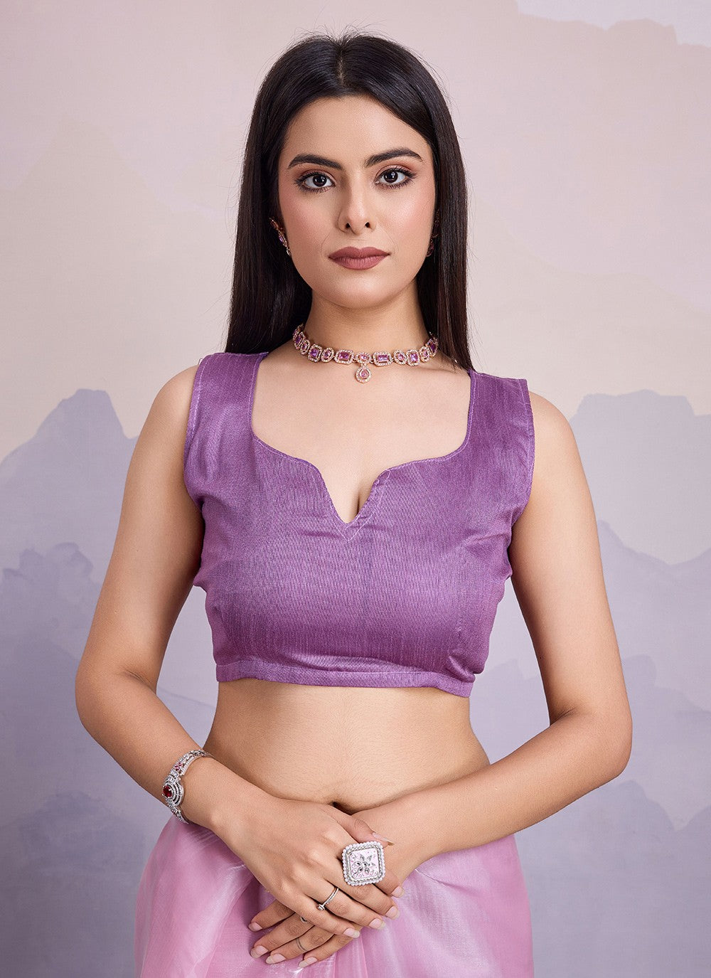 Traditional Embroidered Silk Saree - S8539