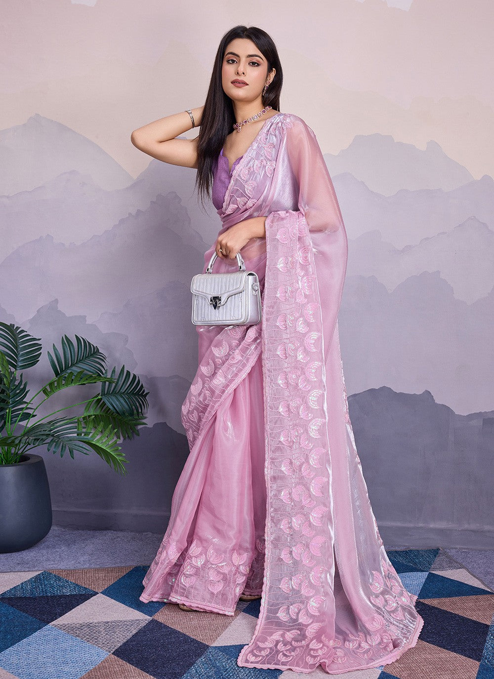 Traditional Embroidered Silk Saree - S8539