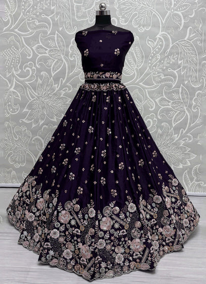 Embroidered Silk A - Line Lehenga - L2900