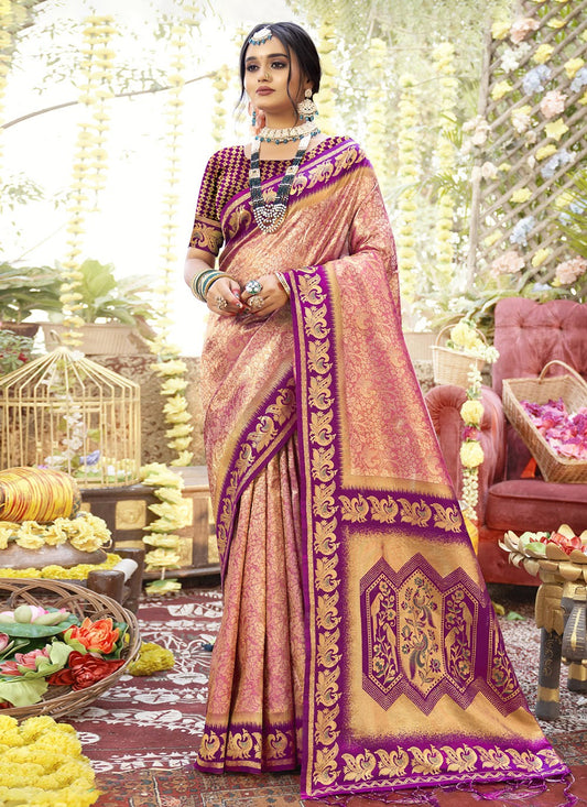 Weaving Zari Silk Purple Saree S14493