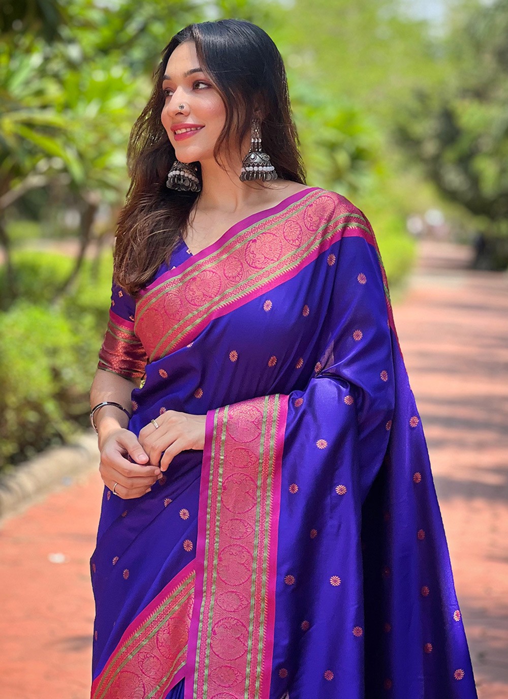 Traditional Weaving Zari Paithni, Silk Saree - S8590