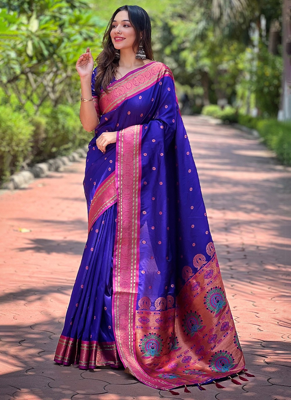 Traditional Weaving Zari Paithni, Silk Saree - S8590