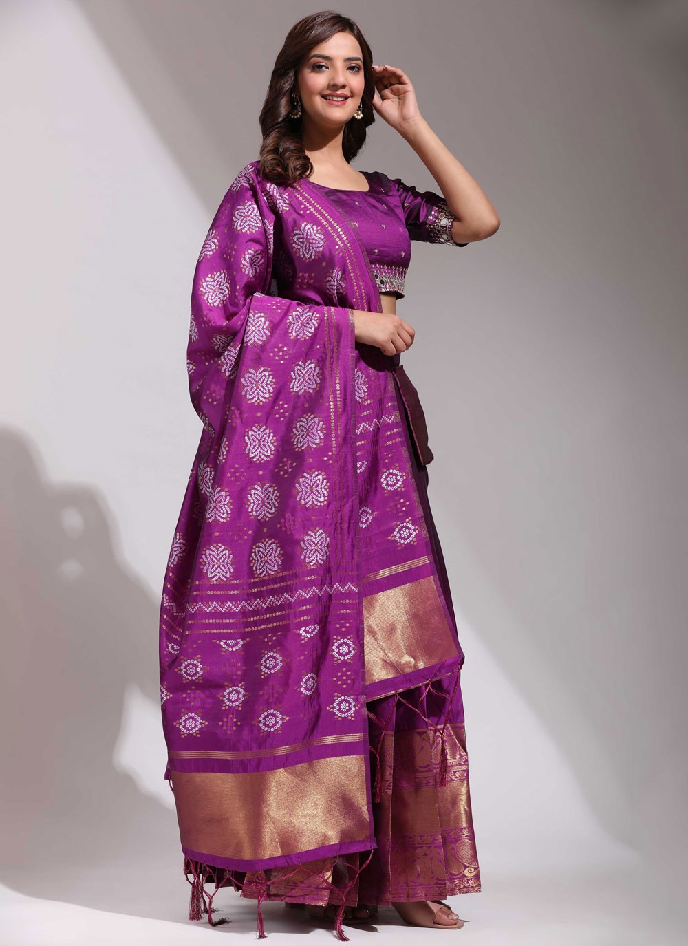 Woven Silk A - Line Lehenga - L2506