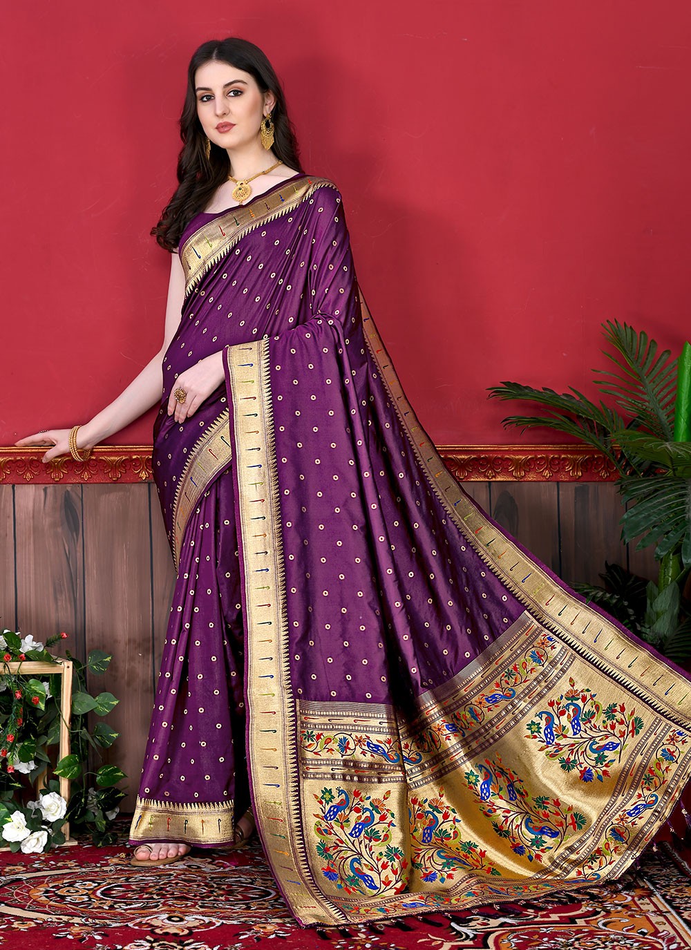 Classic Border Work Silk Saree - S2595