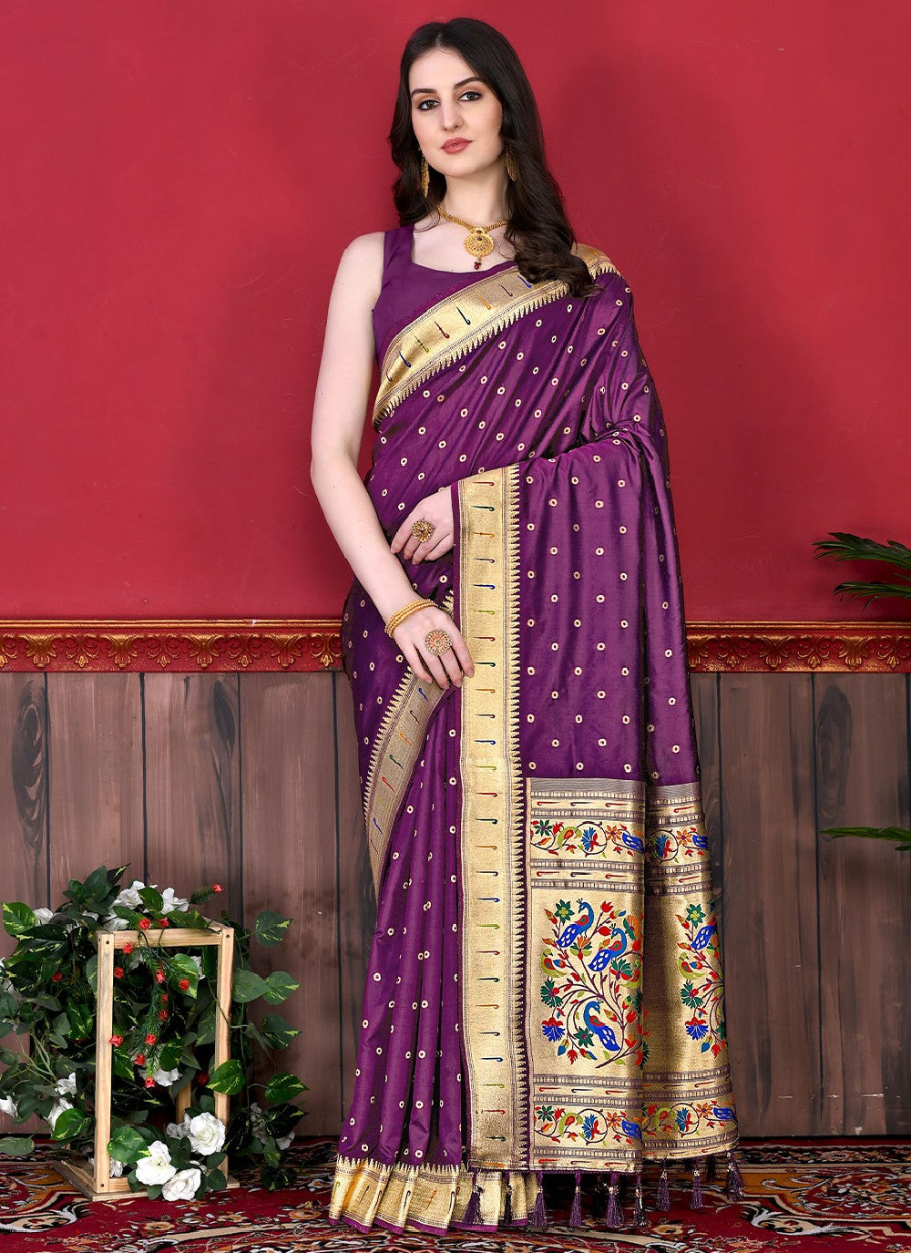 Classic Border Work Silk Saree - S2595