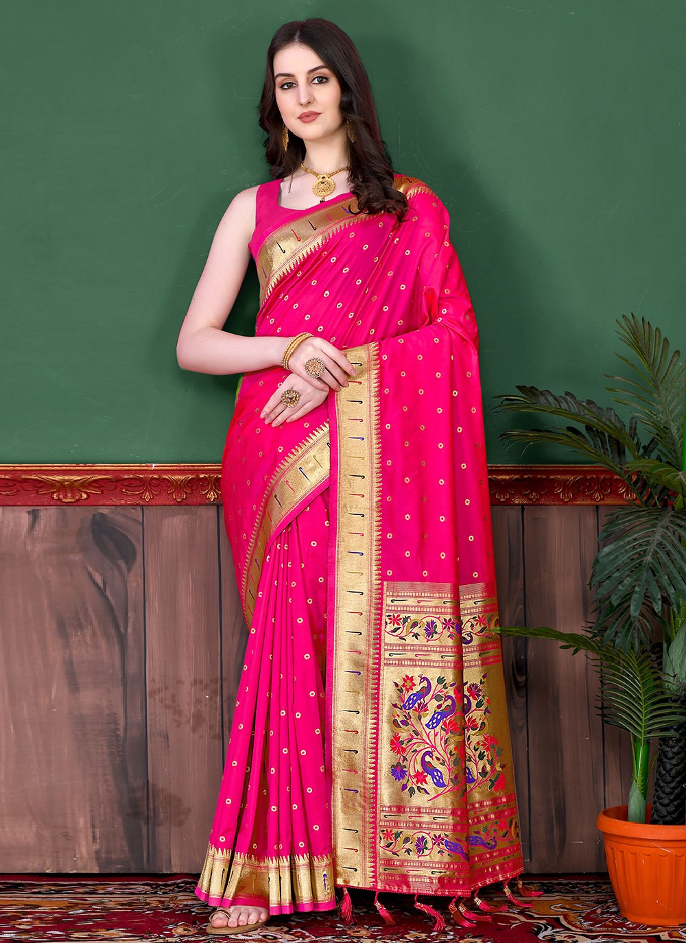 Classic Border Work Silk Saree - S2595