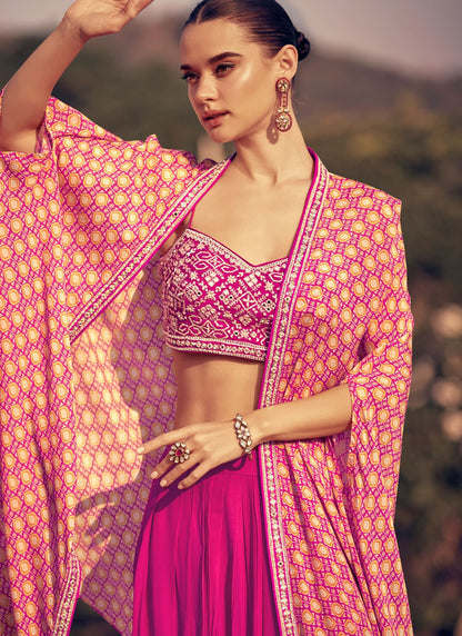Plain Chinon, Silk Readymade Lehenga Choli - L2945