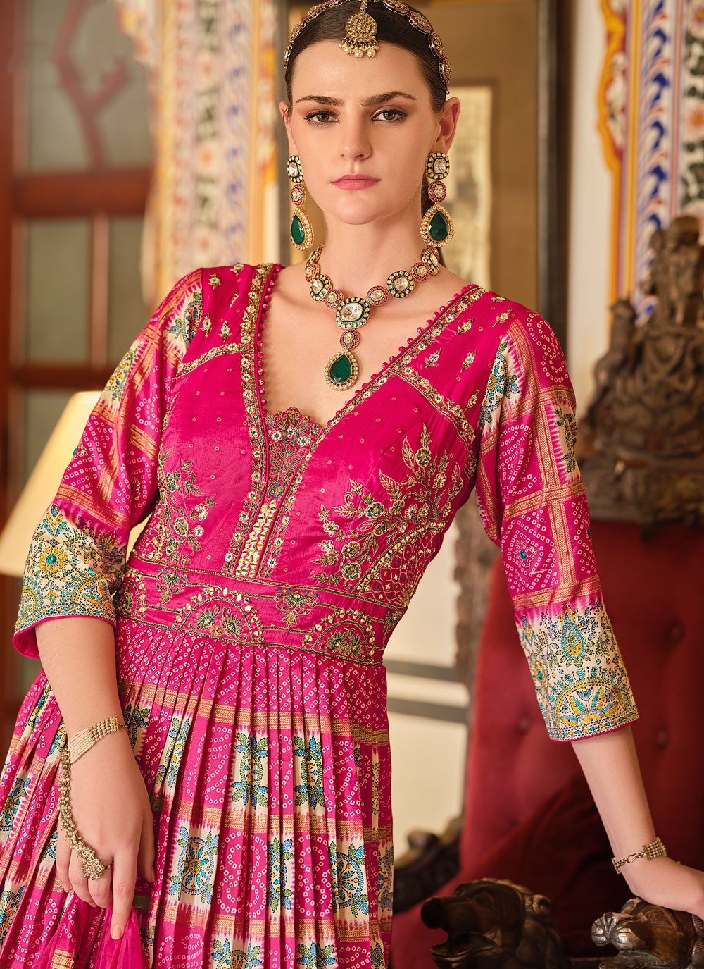 Embroidered Silk Gown - G1886