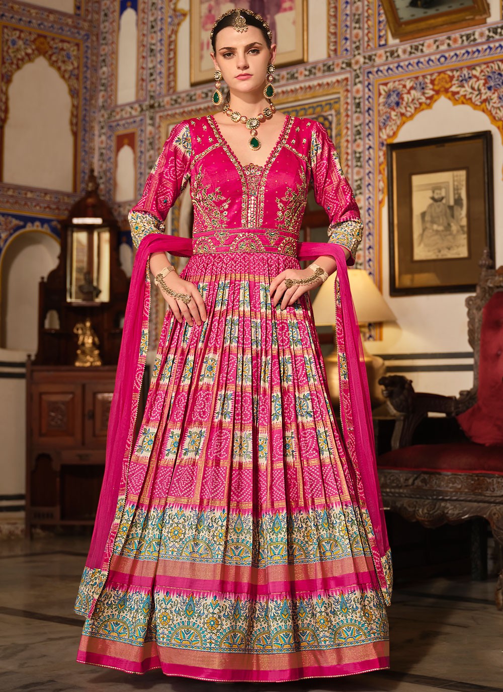 Embroidered Silk Gown - G1886