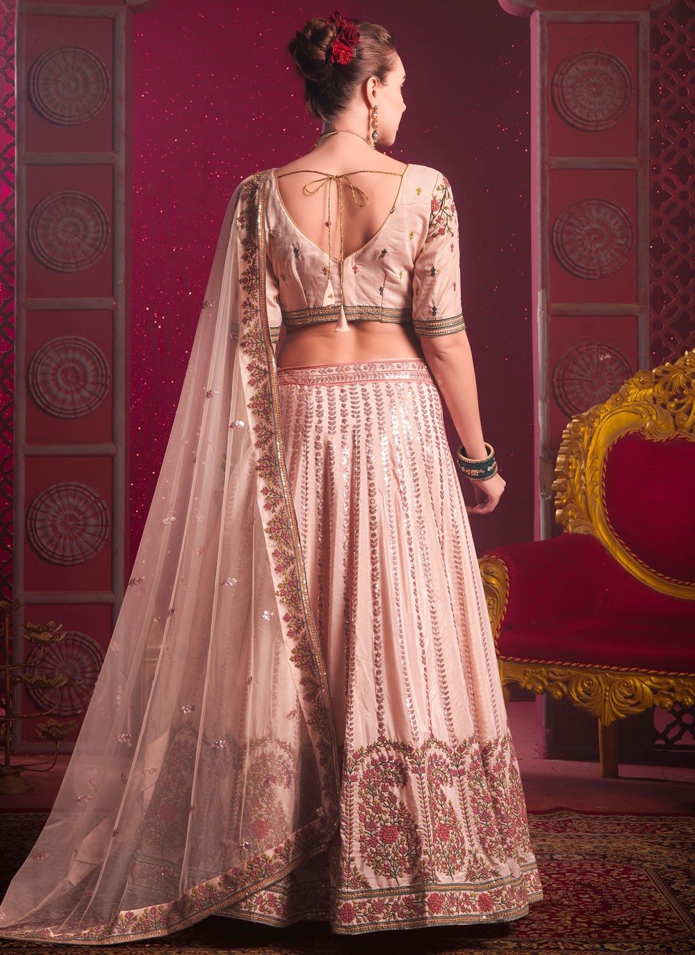 Embroidered Silk Readymade Lehenga Choli - L2211