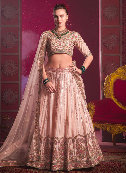 Embroidered Silk Readymade Lehenga Choli - L2211