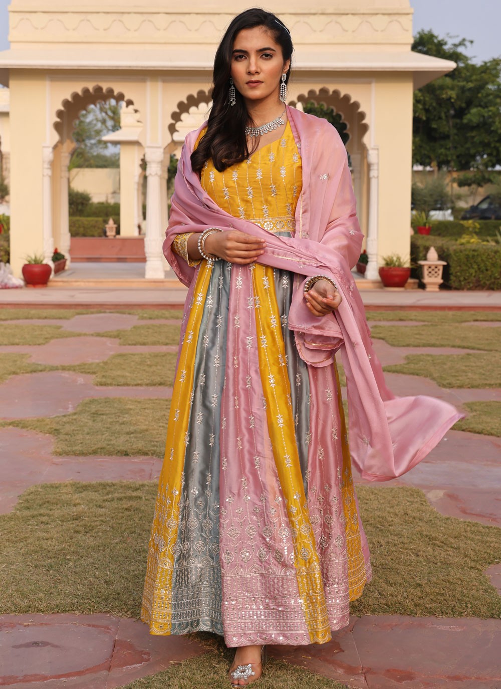 Salwar Suit Embroidered Multi Colour Rangoli T5866