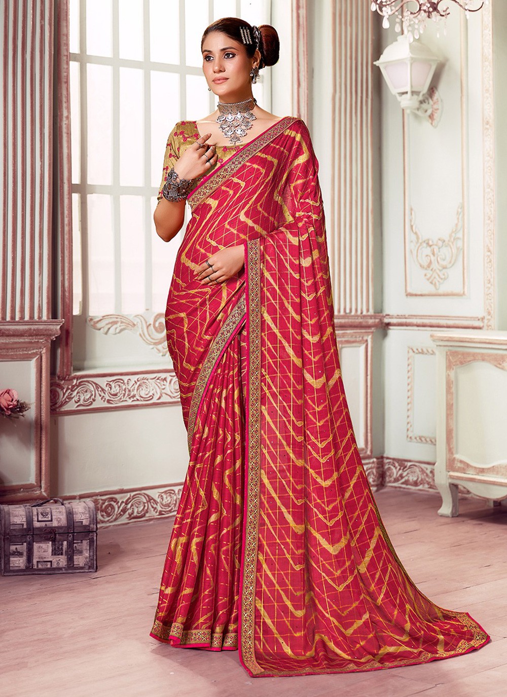 Classic Printed Silk Saree - S3189