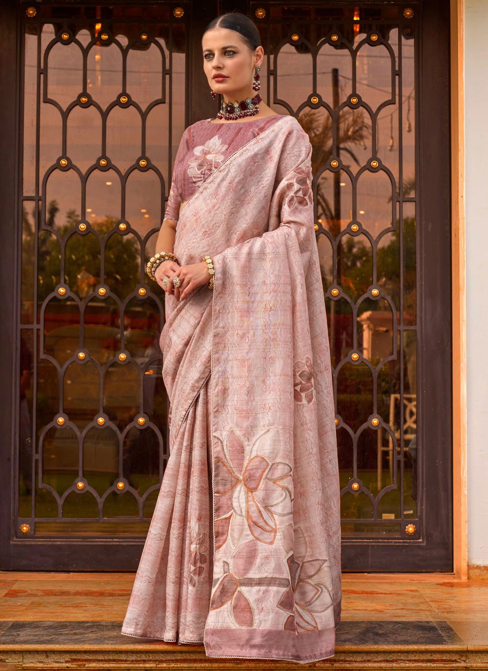 Classic Printed Silk Saree - S8450
