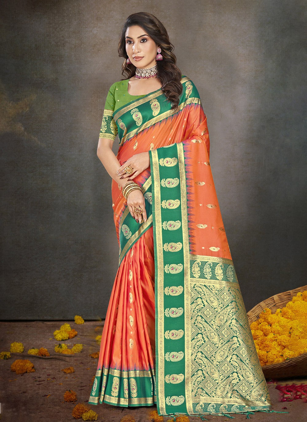 Trendy Weaving Zari Silk Yellow Saree - S11194