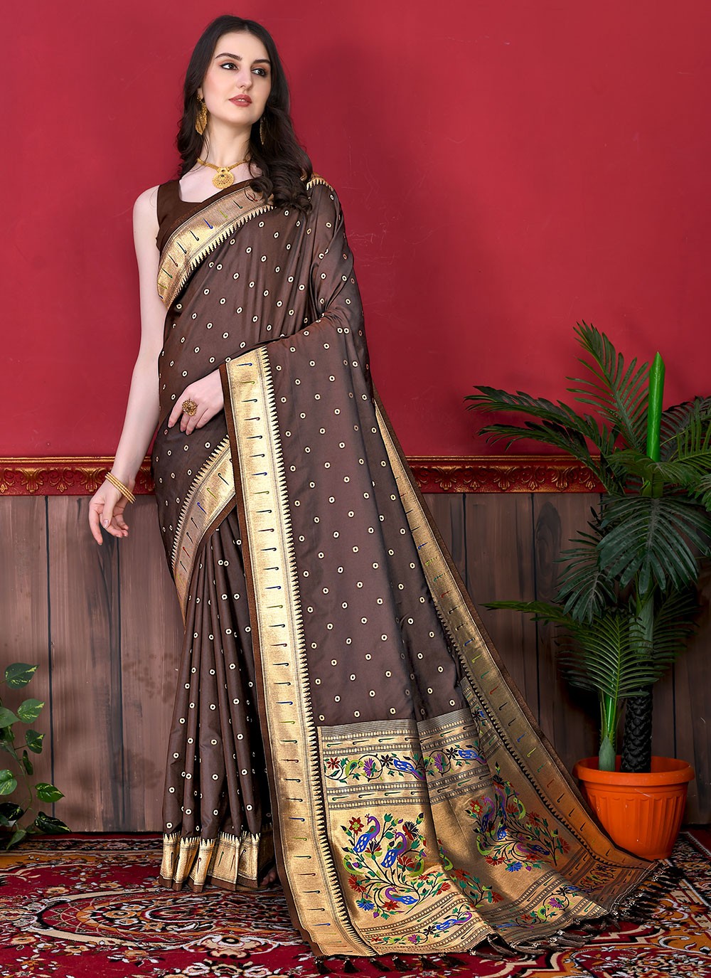 Classic Border Work Silk Saree - S2595