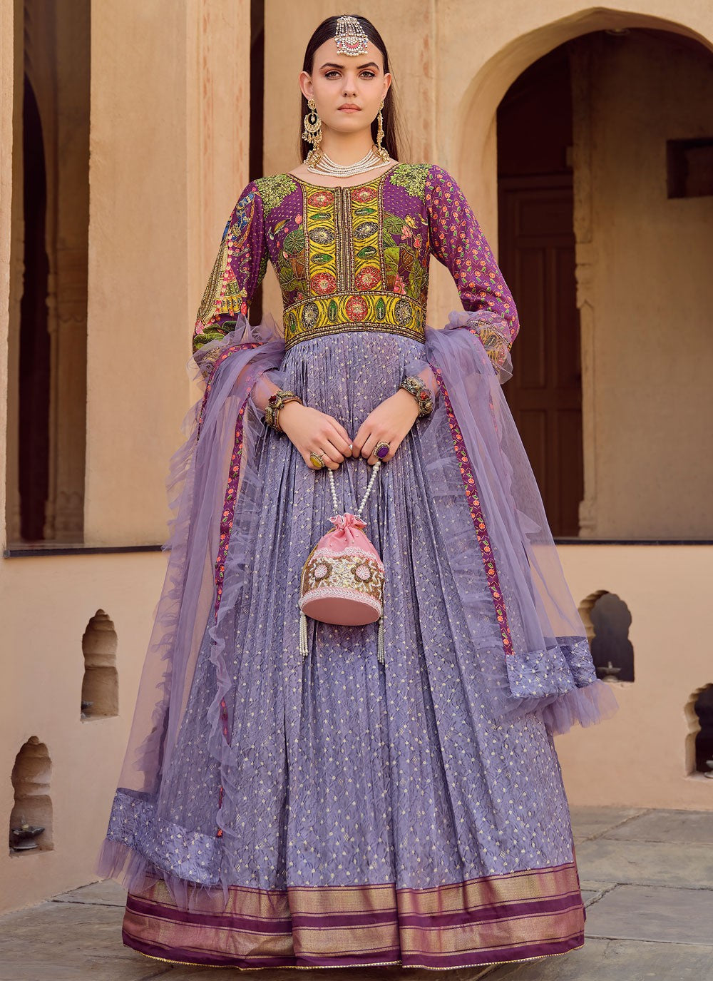 Embroidered Silk Gown - G1894
