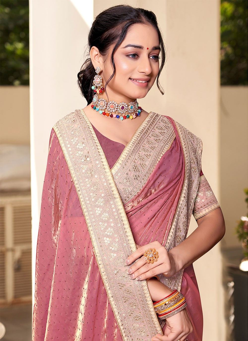 Classic Swarovski Silk Saree - S4828