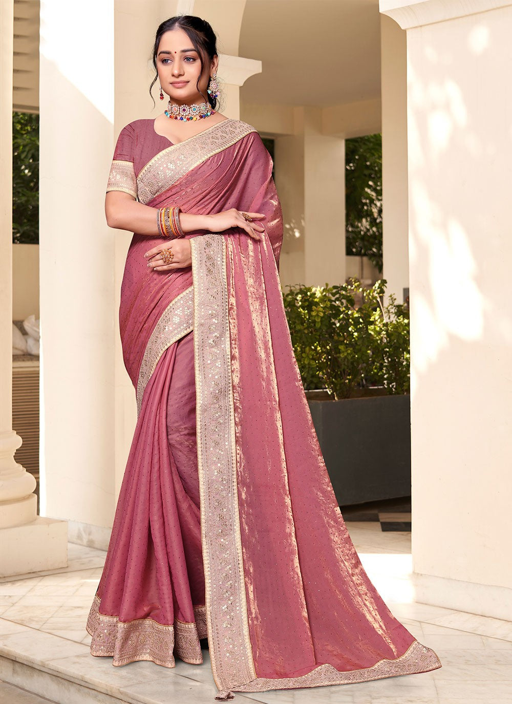 Classic Swarovski Silk Saree - S4828