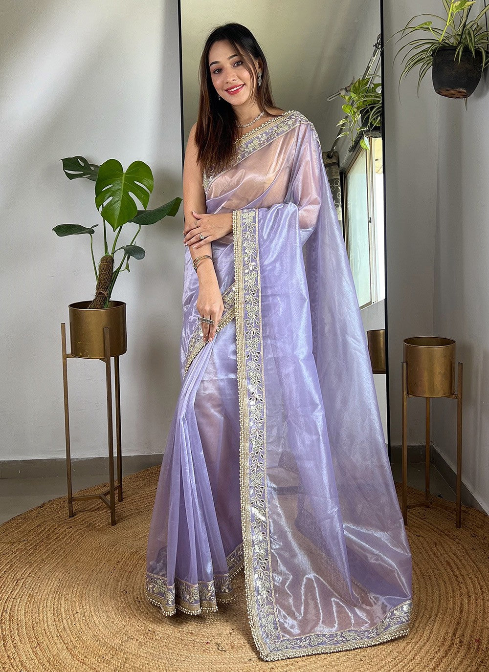 Embroidered, Sequins, Zari Silk Saree - S11490