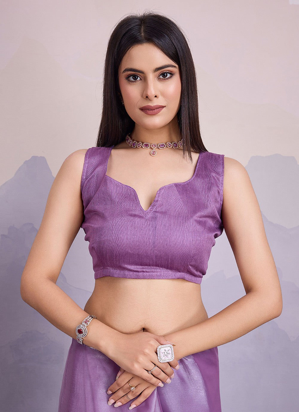 Traditional Embroidered Silk Saree - S8539