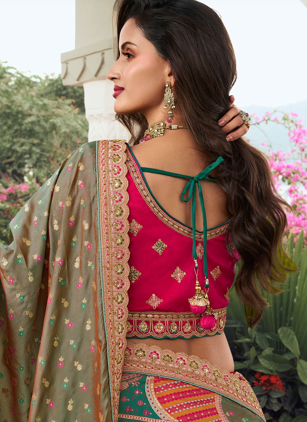 Embroidered Silk A - Line Lehenga - L2244
