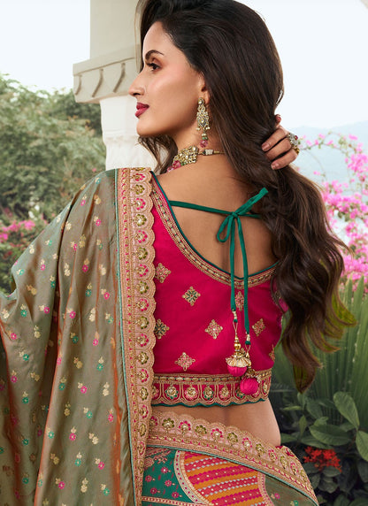 Embroidered Silk A - Line Lehenga - L2244