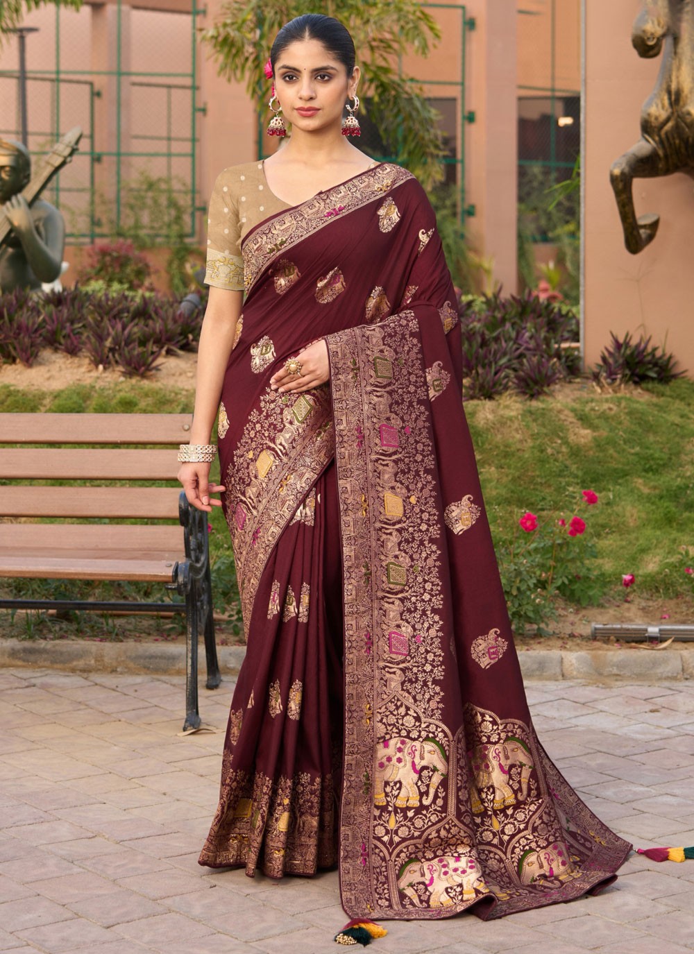 Swarovski Silk Wine Classic Saree S15101